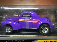 Yat Ming 1:18 Diecast 1941 Willys Coupe Hot Rod Deluxe Purple Die Cast Model New