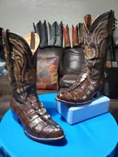 Cuadra Boots Crocodile Tail Brown 9E US Men's Size Cowboy Boots VGUC