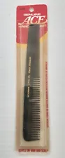 Vintage Ace Comb Genuine Hard Rubber Black NOS USA AA088