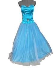 Masquerade princess quinceanera prom dress turquoise size 7/8 strapless