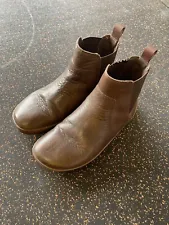 Vivobarefoot Men’s Fulham EU44/US11 Brown Leather Chelsea Boots