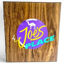 Vintage 80's JOE CAMEL Dartboard + Wood Cabinet • "JOE'S PLACE" • BristleBoard