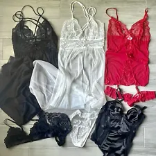 Sexy Babydoll Slip Nightgown Cami Bra Bodysuit Lingerie Set Lot Lace Sheer