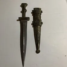 Brass Gladius Roman Gladiator Sabre Dagger Sword With Scabbard 16 Inches