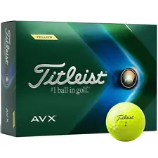 Titleist AVX Longer Distance Soft Feel Golf Balls, One Dozen, T9113S, Yellow
