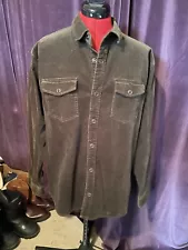 Brown Corduroy Snap Closure Shirt - L