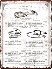 1890 Newhouse #6 Grizzly Bear Leg Hold Traps Hawley Metal Sign 9x12" A391