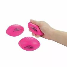 12 ~ Pink Ribbon Football Stress Balls ~ 3 1/2" Pink Footballs ~ Breast Cancer