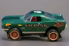 Custom Drag 65 Ford Mustang Ed Pink In The Zone Slot Car Running Chassis