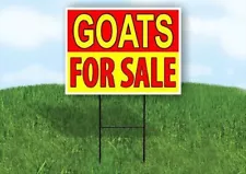 GOATS FOR SALE RED YELLOW 18 in x 24 in Yard Sign Road Sign with Stand