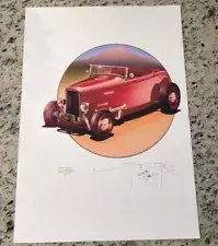 SIGNED By STANLEY MOUSE 'RED '32 FORD' COLOR TEST GLICEE PRINT