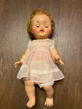 Vintage 1950's Ideal Doll Betsy Wetsy 13" Tall VW-2 Blonde Hair White Dress