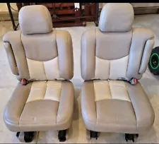 00 - 06 SUBURBAN YUKON XL ESCALADE ESV TAN DENALI LEATHER 2ND ROW CAPTAIN SEATS