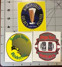 MORGAN STREET BREWERY st louis missouri 3 STICKER LOT decal craft beer brewing