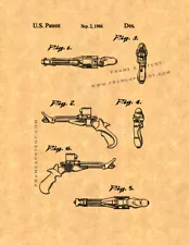 Star Trek Klingon hand weapon Patent Print Ancient Gold