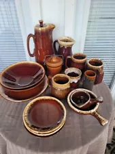 Vintage Hull Brown Drip 17 Piece Pottery