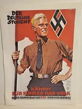 WORLD WAR II REPLICA PROPAGANDA MINI POSTER REPRINT #25 GERMAN STUDENT 14"X10.5"