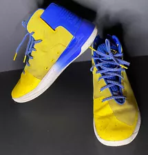 Under Armour Mens 10.5 Blue Yellow UA Stephen Curry Indoor Basketball Shoes