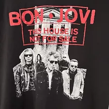 Bon Jovi Shirt Mens Xl Black This House Is Not For Sale Concert Merch Tee