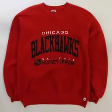 Vintage Chicago Blackhawks Russell Athletic Sweatshirt Crewneck Size XL NHL