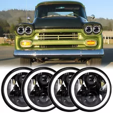 DOT 4pcs 5.75" Round LED Headlights Halo DRL For Chevy 3100 Truck 1958 1959 (For: 1974 Chevrolet Luv Pickup)