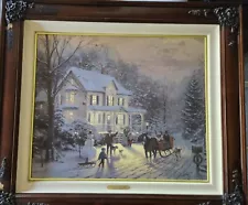 THOMAS KINKADE Home For The Holidays 1990 Limited Edition Signed Canvas 605/980