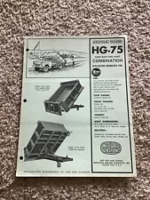 1968 Hercules Galion HG-75 dump body and hoist for trucks, sales sheet.