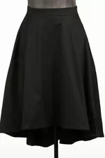 Women's Elastic High Waist High-Low White/Black Casual Midi Skirt Size S,M,L