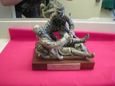 RON TUNISON PEWTER SCULPTURE " FRIEND TO FRIEND A BROTHERHOOD UNDIVIDED" W-BOOK