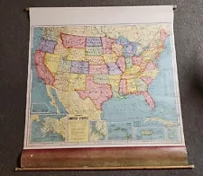 Crams United States School Map C-357 Vintage 53" x 50"