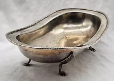 Vintage Large, Oval, Silverplate Clawfoot Tub With Reticulated Edge. Pre-Owned.