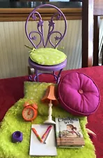 American Girl McKenna’s Loft Accessories Chair Lamp Clock Pillow Charlottes Web+