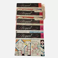 Lot 5 Vogart Embroidery Heat Transfer Patterns Vtg MCM 4 Designs