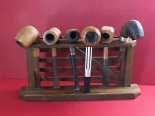 Vintage Estate Smoking Pipes Job Lot + Gate Rack