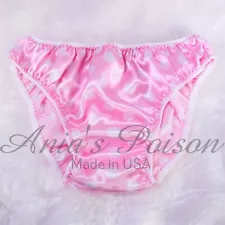 Sissy Satin Panties for MEN - Polka Dot Pink White shiny Full Cut Bikini S-XXL