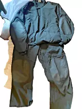 MILITARY BLACK V-TOP COVERALLS UTILITY 100% NOMEX XX LARGE