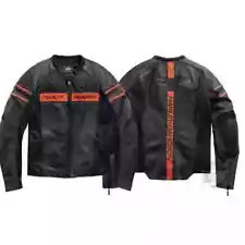 H-D Brawler Black Cowhide Motorcycle Biker Harley-Davidson Leather Jacket