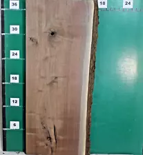 Beautiful Black Walnut Slab Live Edge 38" L x 16 to 15" W x 1.5" T #0401