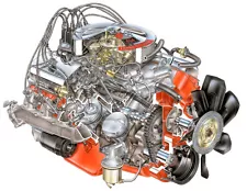 1970 CHEVROLET CHEVY ENGINE 454 V8 LS6 CUTAWAY POSTER PRINT 20x24 9MIL PAPER