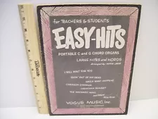 Rare 1968 Vintage 10 Songs arranged for Portable C & G Chord Organs Easy-Hits