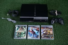 SONY PLAYSTATION 3 CECHH01 PS3 CONSOLE TESTED W/ 3 GAMES, CONTROLLER & HOOK UPS