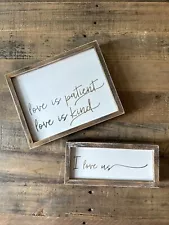 Love is Patient Home Decor Room Decor for Newlyweds/Couples 2PCS