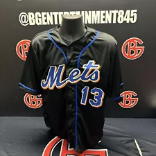 Edgardo Alfonzo Unsigned New York Mets Black Jersey Size XL