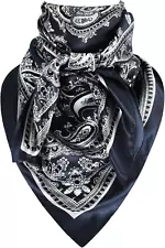 35 Inch Wild Rag Cowboy Scarves for Men - Large Western Bandana, Silk Feel Neck