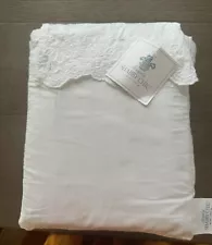 NWT Simply Shabby Chic Woodrose White Embroidered Hem Sheet Set Twin XL