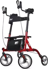 New ListingStand up Folding Rollator Walker Seat 360° Swivel Wheels 300lbs Senior Red