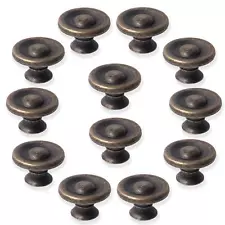 Bronze Vintage Dresser Knobs 12 Pack Antique Round Cabinet Knobs for Drawers