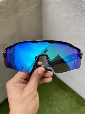 New Authentic Oakley Radar EV Path Black Blue Mirror One Size Case Included