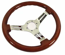 Corvette C3 Steering Wheel Mahogany/Chrome 3 Spoke 1968-1982