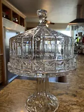 Godinger Olympia Heavy Large Crystal Cake Stand